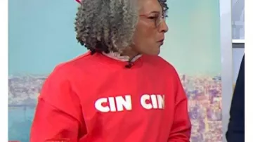 The Today Show Carla Hall Coral Cin Cin Sweater worn by (Carla Hall) in Today