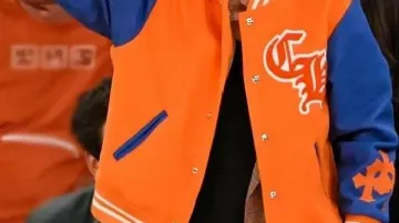 Timothee Chalamet Orange Varsity Jacket