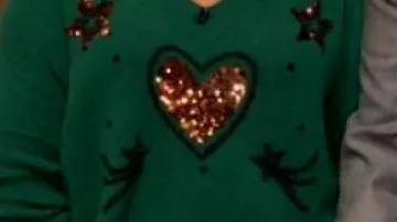 Drew Barrymore Show Sunny Anderson Embellished Heart Sweater