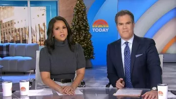 Zara Puff Short Sleeve Knit Sweater worn by Laura Jarrett as seen in Today on December 29, 2025