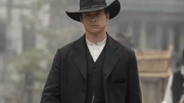 Lucas Till The Abandons Black Coat worn by Garret Van Ness (Lucas Till) as seen in The Abandons (S01)