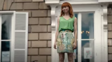 Asos Edition Bright Floral Print and Sequin Skirt worn by Mel (Emily Taaffe) as seen in Little Disasters (S01E06)