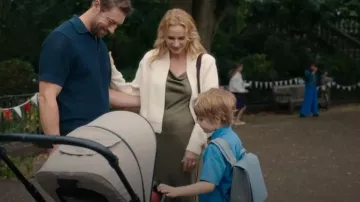 Reiss Khaki Isabel Satin Cowl Neck Midi Dress worn by Jess (Diane Kruger) as seen in Little Disasters (S01E06)