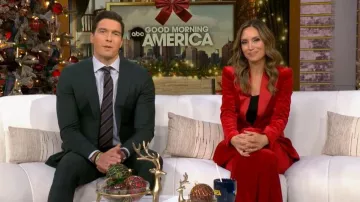 Nadine Merabi Beatrice Blazer worn by Rhiannon Ally as seen in Good Morning America on December 26, 2025