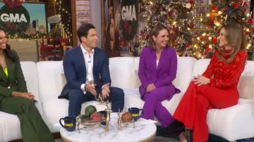Nadine Merabi Lydia Mini Dress worn by Rhiannon Ally as seen in Good Morning America on December 29, 2025