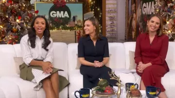 3.1 Phillip Lim Long Sleeve Combo Shirt Dress worn by Malika Andrews as seen in Good Morning America on December 30, 2025