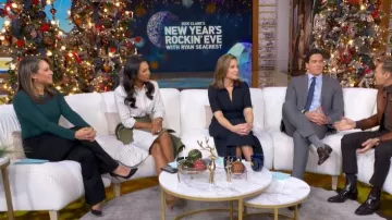 Ramy Brook Cindy High Rise Flare Jeans worn by Ginger Zee as seen in Good Morning America on December 30, 2025