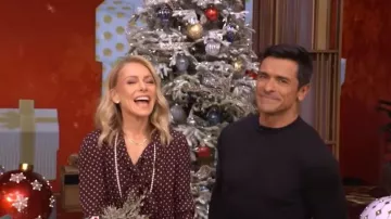 Celine Low Lavalliere Dress worn by Kelly Ripa as seen in LIVE with Kelly and Mark on December 23, 2025