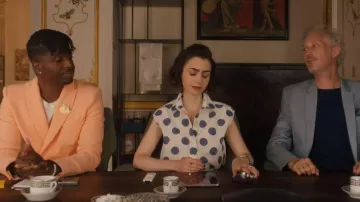 Guzema Trio Flat Ring in Yellow Gold worn by Emily Cooper (Lily Collins) as seen in Emily in Paris (S05E04)