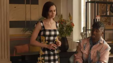 NeverNot Let’s Play Chess Ring With Blue Topaz worn by Emily Cooper (Lily Collins) as seen in Emily in Paris (S05E04)