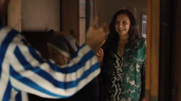 Marina Rinaldi Latina Wrap Coat in Green worn by Marianne (Laurence Gormezano) as seen in Emily in Paris (S05E04)