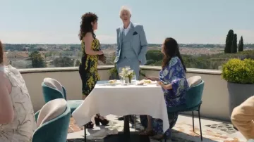 Essentiel Antwerp Black Suede Embellished Heels worn by Bianca (Solenn Le Couviour Mancini) as seen in Emily in Paris (S05E04)