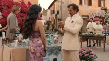 Zara Purple Floral Print Corset Dress worn by Camille de Lalisse (Camille Razat) as seen in Emily in Paris (S05E04)