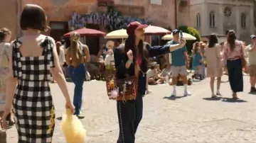 Max Mara Marine Weaving Tote in Brown worn by Camille de Lalisse (Camille Razat) as seen in Emily in Paris (S05E04)