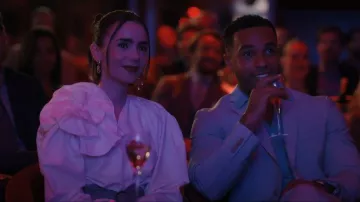 Jude Benhalim Mini Gemino Earrings worn by Emily Cooper (Lily Collins) as seen in Emily in Paris (S05E05)