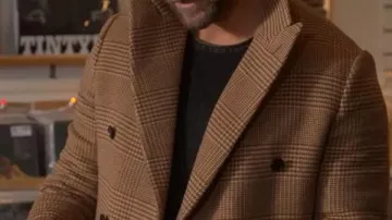 My Secret Santa 2025 Ryan Eggold Brown Coat worn by Matthew Layne (Ryan Eggold) in My Secret Santa