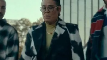 Sunny Nights Rachel House Cow Print Trench Coat worn by (Rachel House) as seen in Sunny Nights (S01E08)