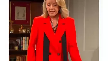 The Young And The Restless Nikki Newman Red Coat worn by Nikki Reed Newman (Melody Thomas Scott) in The Young and the Restless