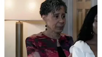 General Hospital 2025 Vernee Watson Red Abstract Jacket worn by (Vernee Watson-Johnson) in General Hospital