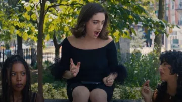 Saint Laurent Ostrich Feather Jumpsuit worn by Maia (Rachel Sennott) as seen in I Love LA (S01E08)