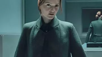 The Capture Season 3 Holliday Grainger Grey Coat worn by DI Rachel Carey (Holliday Grainger) in The Capture (S03)