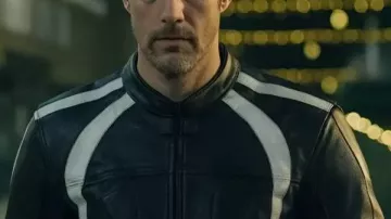 Alexander Skarsgård Pillion 2026 Black Leather Jacket worn by (Alexander Skarsgård) in Pillion