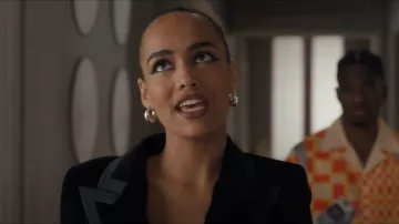 Tom Wood Sterling Silver Liz Hoop Earrings worn by Genevieve (Thalia Besson) as seen in Emily in Paris (S05E05)