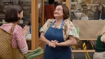 Zara Ramie Print Dress worn by Alix Bénézech as seen in Emily in Paris (S05E05)