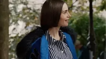 Emily in Paris S05 Emily Cooper Floral Embroidered Coat of Emily Cooper (Lily Collins) in Emily in Paris