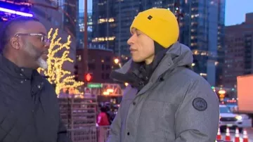 Canada Goose Black Disc Langford Parka Coastal Grey-Gris worn by Alex Perez as seen in Good Morning America on December 31, 2025