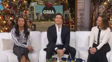 Valentino Garavani Zebra Print Viscose Top worn by Malika Andrews as seen in Good Morning America on January 1, 2026