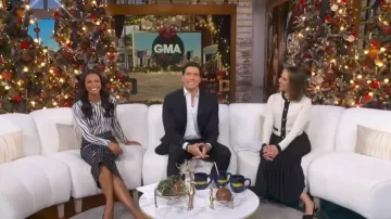 Hervé Léger The Carina Skirt worn by Malika Andrews as seen in Good Morning America on  January 1, 2026