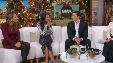 Avec Les Filles Bubble Hem Mini Dress worn by Ginger Zee as seen in Good Morning America on January 1, 2026