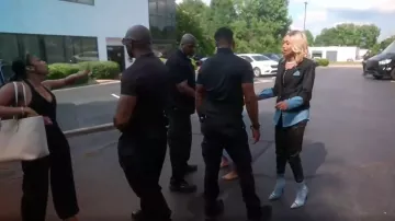 Givenchy Denim 4G Chain Ankle Boots worn by Self - Host (Tami Roman) as seen in Caught in the Act: Unfaithful (S04E07)