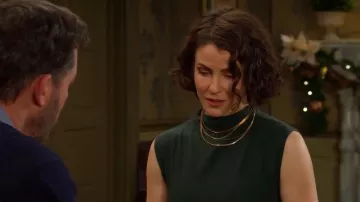 Reformation Lindy Ruched Crop Top worn by Linsey Godfrey as seen in Days of our Lives on December 11, 2025