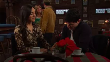 Alice + Olivia Eloise Paisley Woven Shirt worn by Cherie Jimenez as seen in Days of our Lives on December 11, 2025