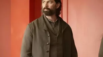 The Abandons S01 Michiel Huisman Brown Coat in The Abandons (S01E07)