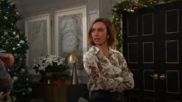 L'Agence Tyler Long Sleeve Silk Blouse worn by Emily O'Brien as seen in Days of our Lives on December 12, 2025