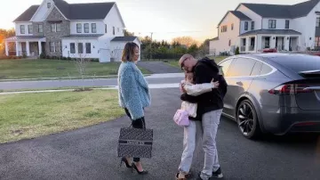 Jimmy Choo Suede Striped Slingback Pumps worn by Tingting von Grolman as seen in Dance Moms: A New Era (S02E02)