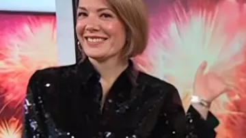 The Today Show Michelle Collins Black Sequin Shirt as seen in Today