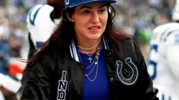 Carlie Irsay-Gordon Indianapolis Colts Bomber Jacket in Carlie Irsay-Gordon has seen the Colts STACK WINS this season #nfl #colts