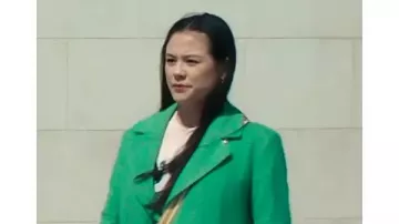 Run Away 2026 Clara Lioe Green Long Coat worn by (Clara Lioe) in Run Away