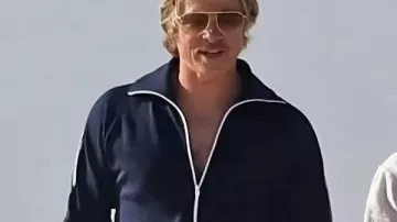 Brad Pitt The Adventures of Cliff Booth 2026 Track Jacket worn by Cliff Booth (Brad Pitt) in The Adventures of Cliff Booth