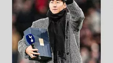 Premier League LAFC Son HeungMin Tweed Grey Coat