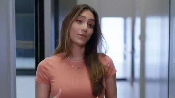 Livy and Kate Kinney Ribbed Top in Rust worn by Domenica Plotczyk as seen in Dance Moms: A New Era (S02E04)