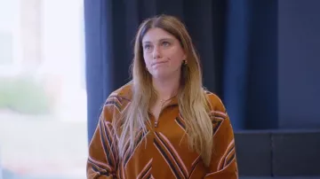 Nine West Women's Nine West Patterned Quarter Zip Sweater worn by Corinne as seen in Dance Moms: A New Era (S02E04)