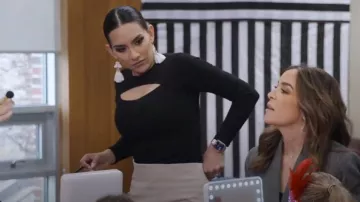 Algalaround Cutout Tops Basic Long Sleeve Round Neck Slim Fit T Shirts worn by Corinne as seen in Dance Moms: A New Era (S02E04)