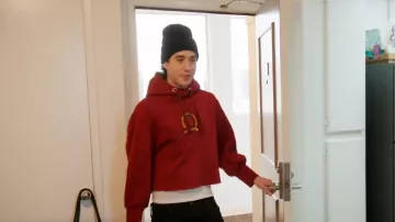 Tommy Jeans Red Hoodie worn by Tom Schwartz as seen in Vanderpump Rules (S12E04)