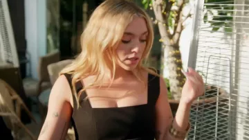 Pretty Little Thing Petite Premium Black Woven Belt Detail Shift Dress worn by Audrey Lingle as seen in Vanderpump Rules (S12E04)