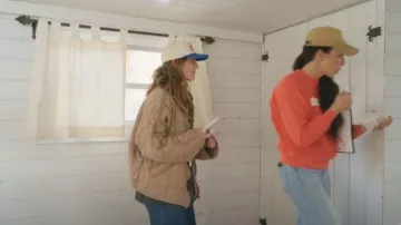 Free People Quilted Dolman-Sleeve Jacket worn by Ella Gaines as seen in Fixer Upper: Colorado Mountain House (S01E01)